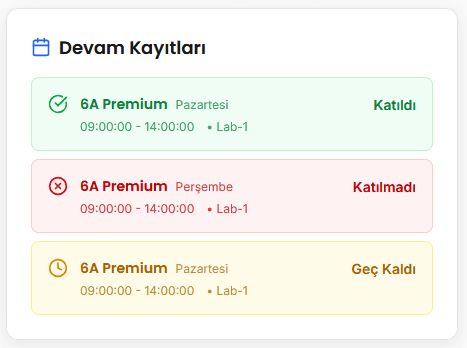 Devam takibi ekranı 4